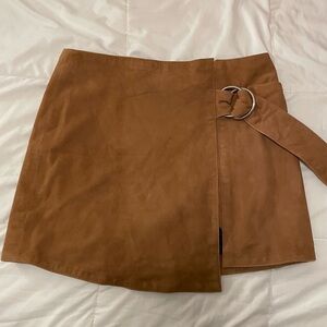 Free People brown suede skirt